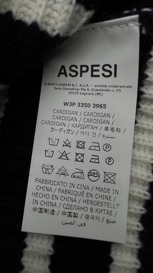 Cardigan girocollo a righe