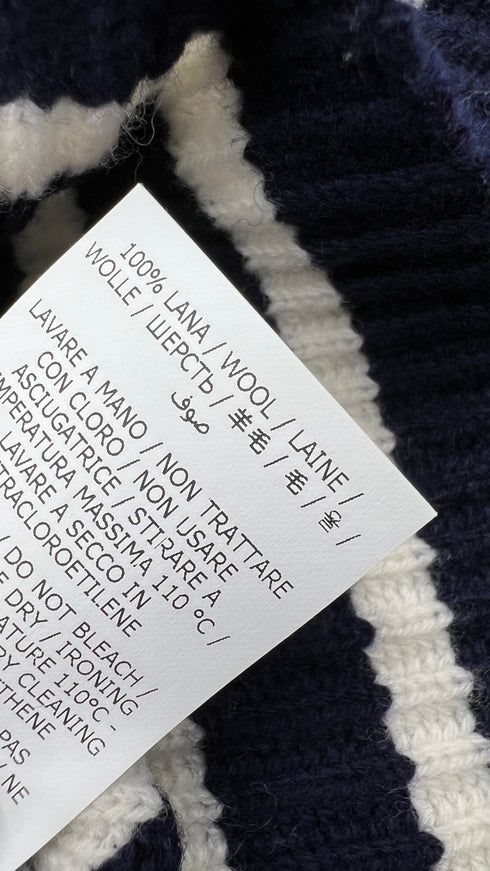 Cardigan girocollo a righe