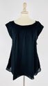 Top smanicato nero