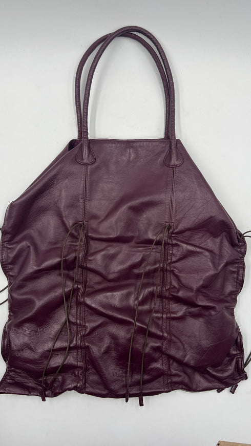 Tote bag in pelle arricciata