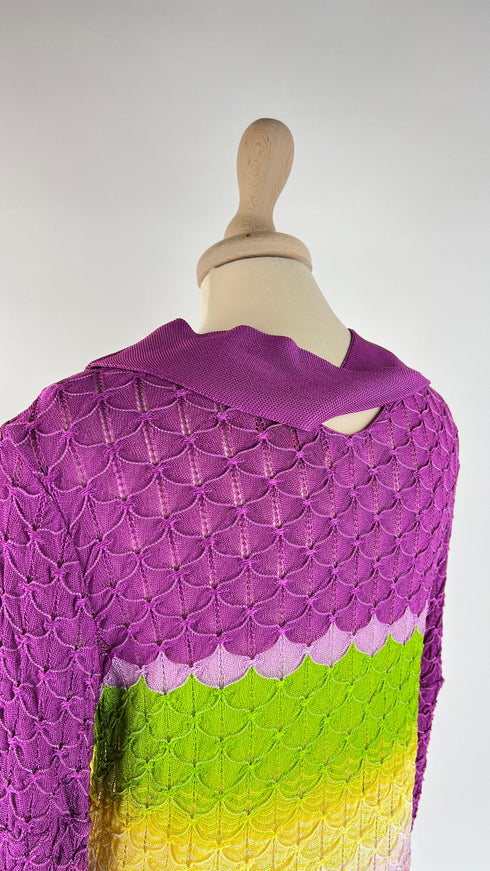 Maglia multicolor con maxi collo