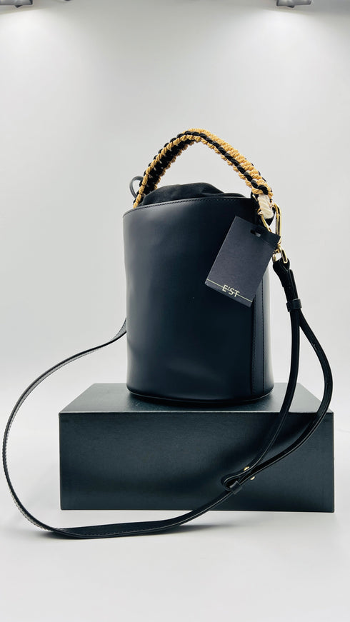 Borsa a secchiello in pelle