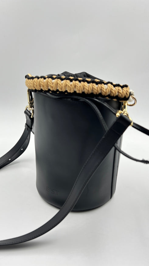 Borsa a secchiello in pelle