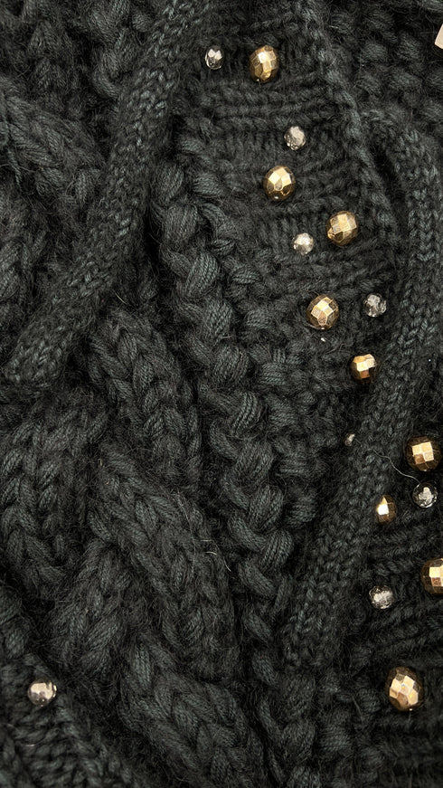 Cardigan lana-mohair con perline