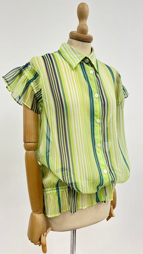 Camicia vintage in voile a righe