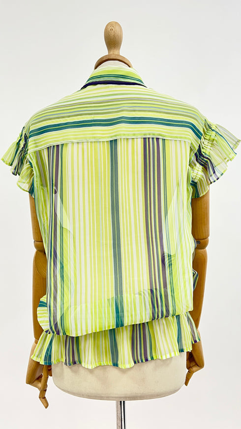 Camicia vintage in voile a righe