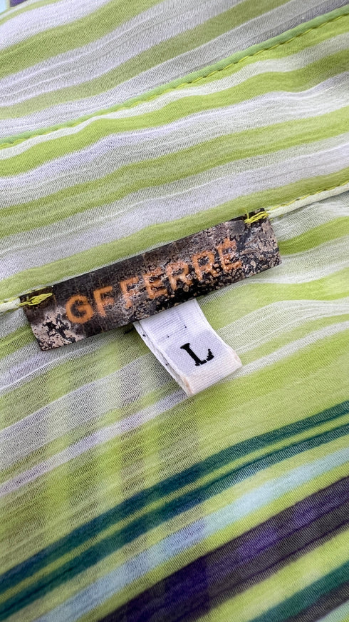 Camicia vintage in voile a righe