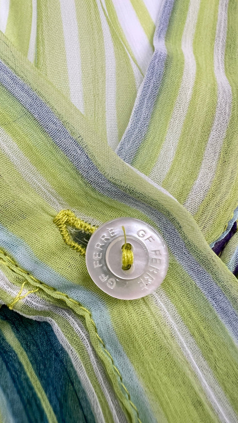 Camicia vintage in voile a righe