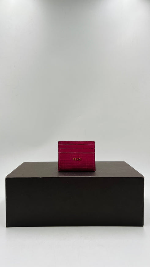 Portacarte fucsia metallizzato