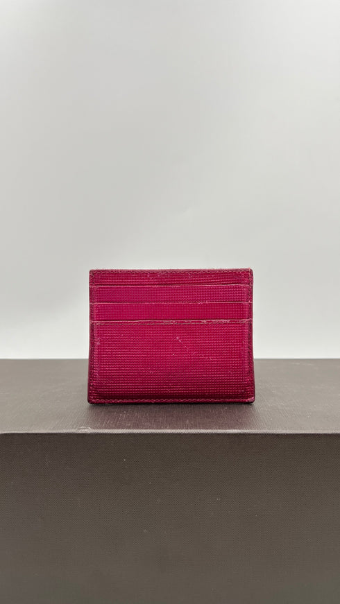 Portacarte fucsia metallizzato