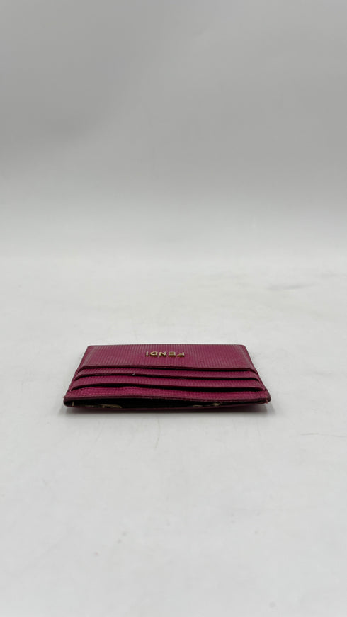 Portacarte fucsia metallizzato