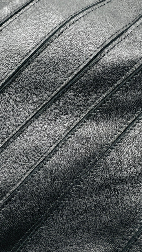 Giacca in pelle a righe