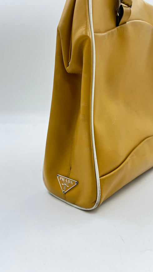 Borsa in pelle color senape