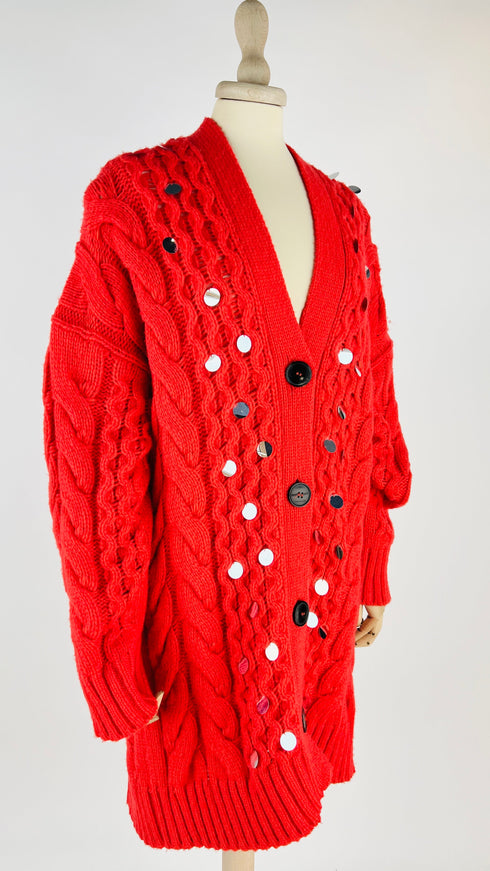 Cardigan con paillettes oversized
