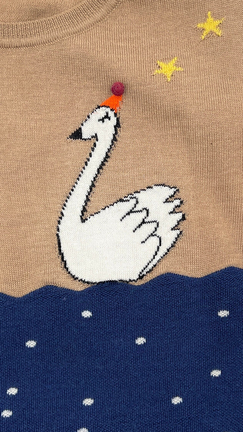 Maglia in lana con cigno