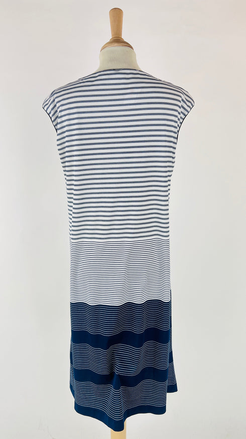 Abito midi a righe e margherite