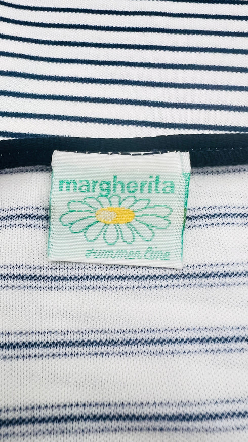 Abito midi a righe e margherite