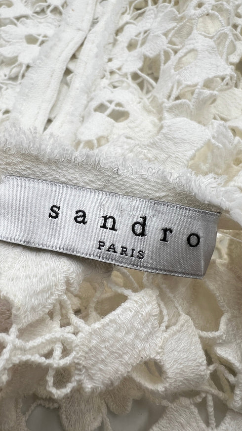 Blusa girocollo in pizzo