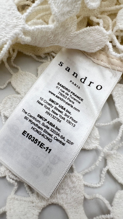 Blusa girocollo in pizzo
