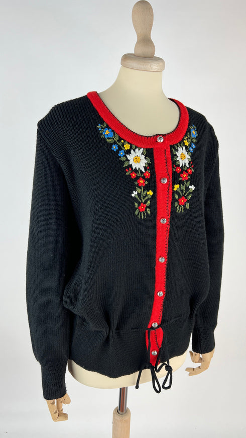 Cardigan a fiori ricamati