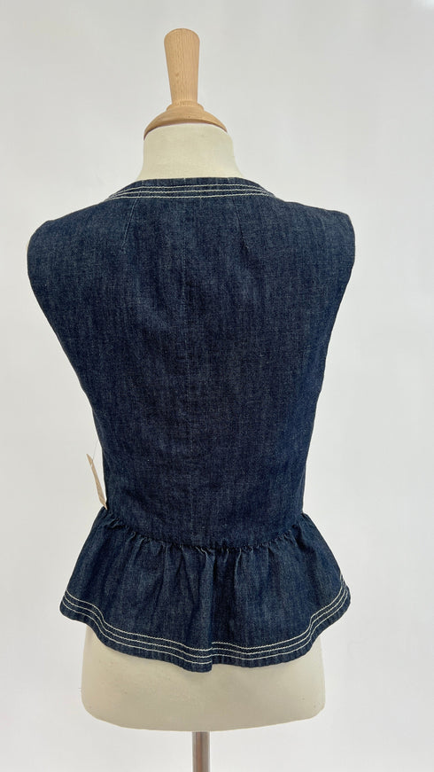 Gilet denim con cartellino