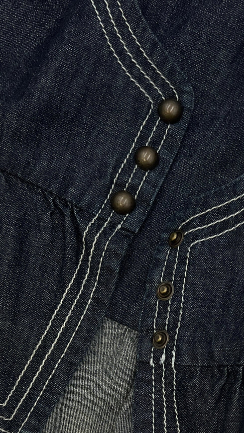 Gilet denim con cartellino