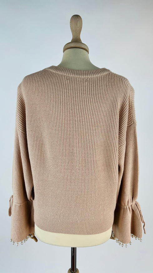 Maglia girocollo con perline