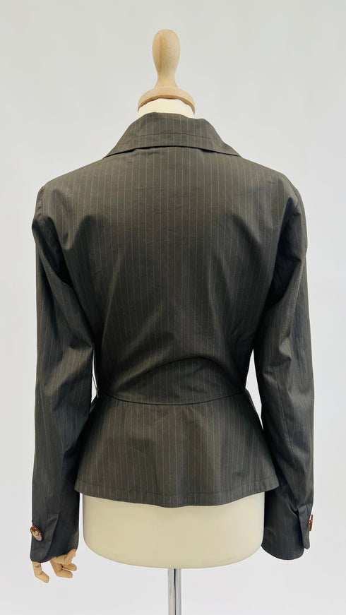 Blazer gessato con cartellino