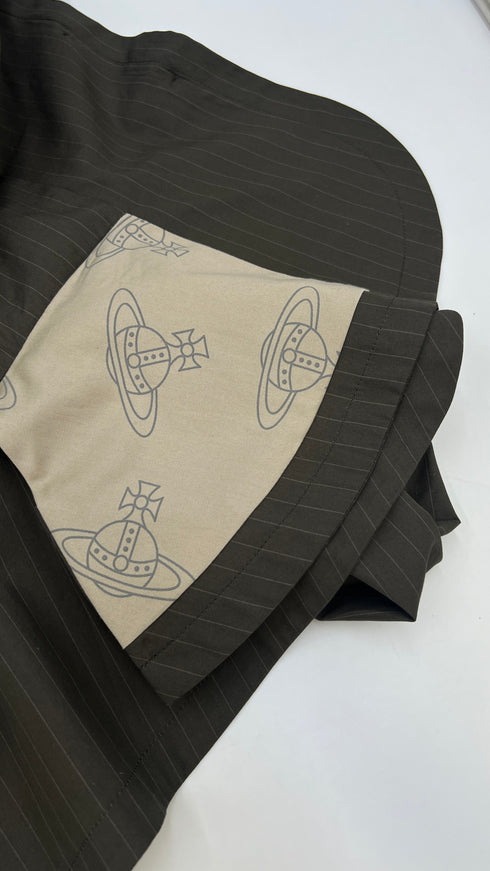 Blazer gessato con cartellino