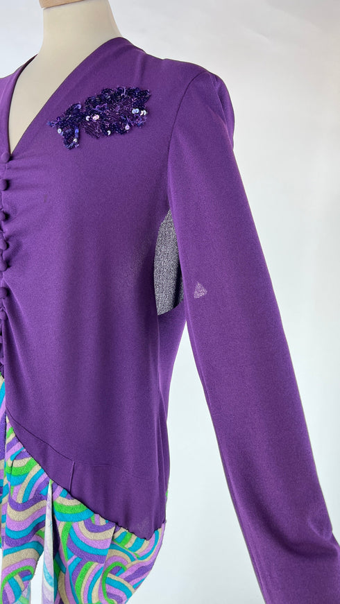 Camicia crepe asimmetrica con cartellino