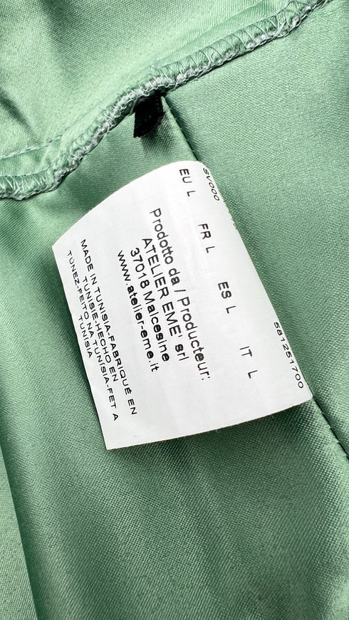 Abito lungo in raso con stola