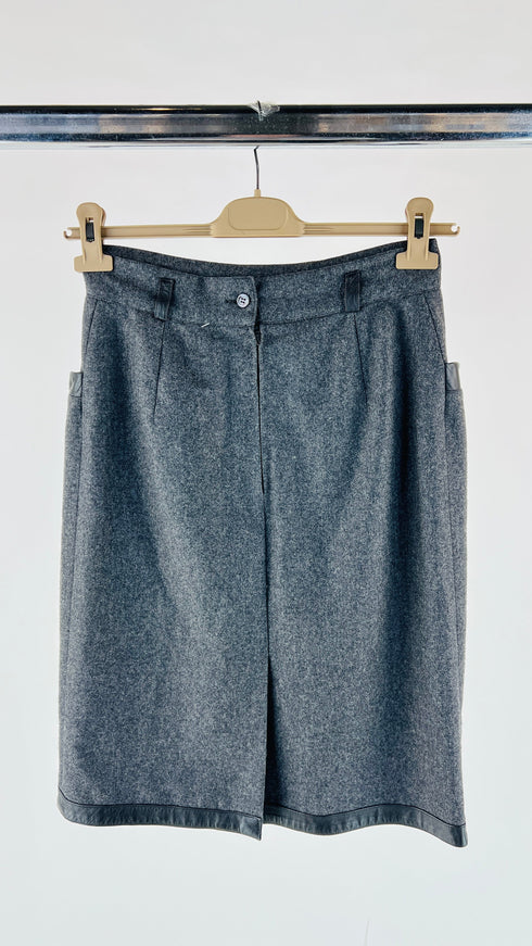 Gonna midi tubino inserti pelle