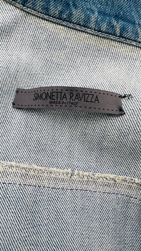 Giubotto in denim inserti pelliccia