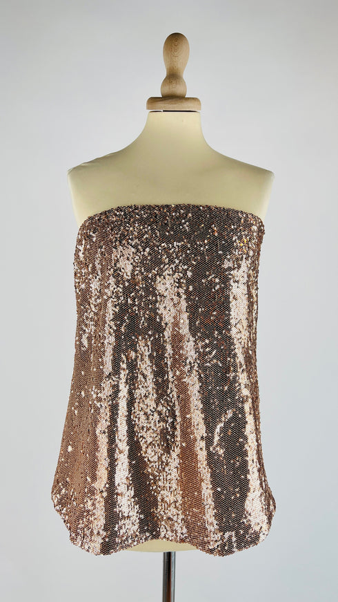 Top dritto paillettato