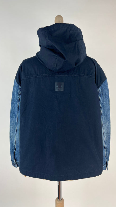 Giubotto in tessuto e denim