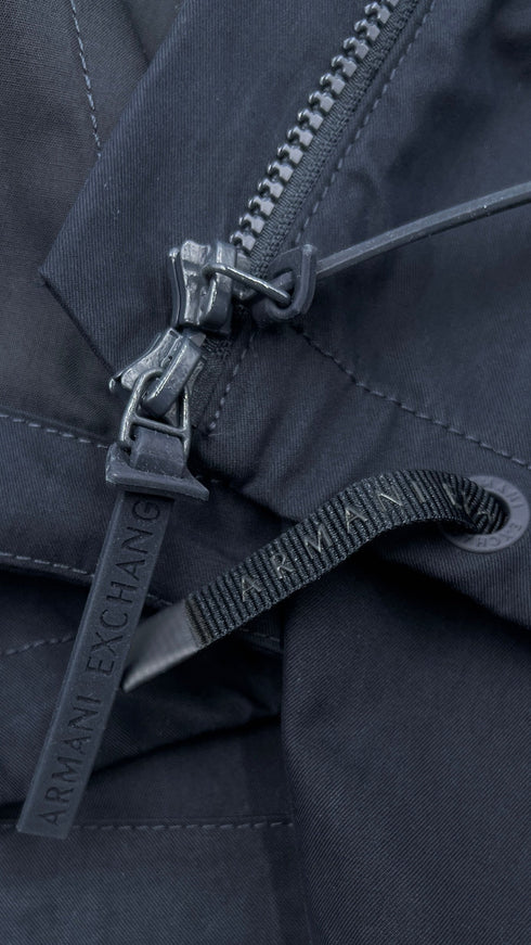 Giubotto in tessuto e denim