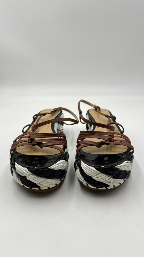Sandali platform con suola intrecciata