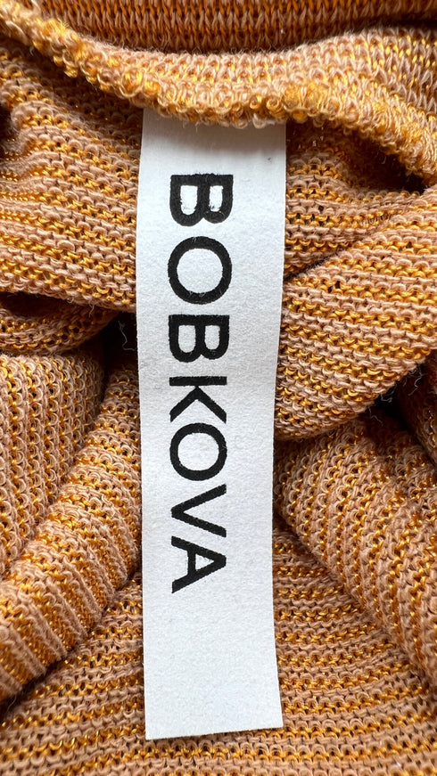 Top collo alto drappeggiato