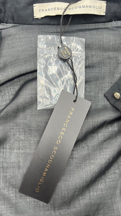 Camicia con rouches con cartellino