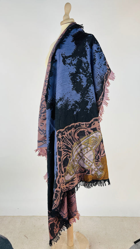 Maxi sciarpa sfrangiata