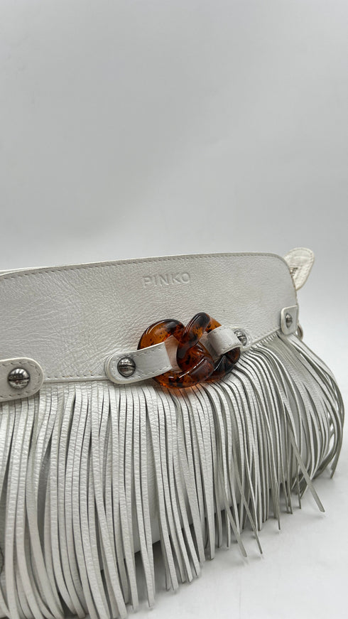 Borsa a spalla/mano in pelle bianca