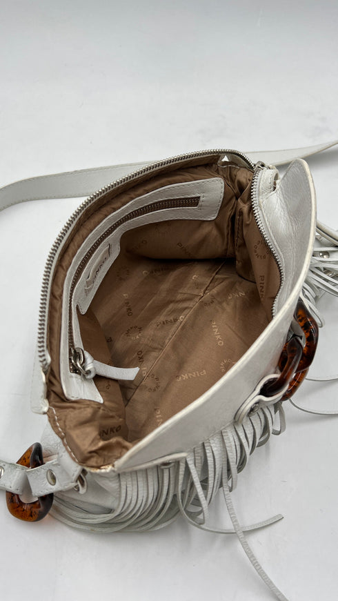Borsa a spalla/mano in pelle bianca
