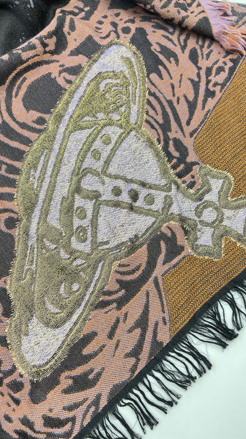 Maxi sciarpa sfrangiata