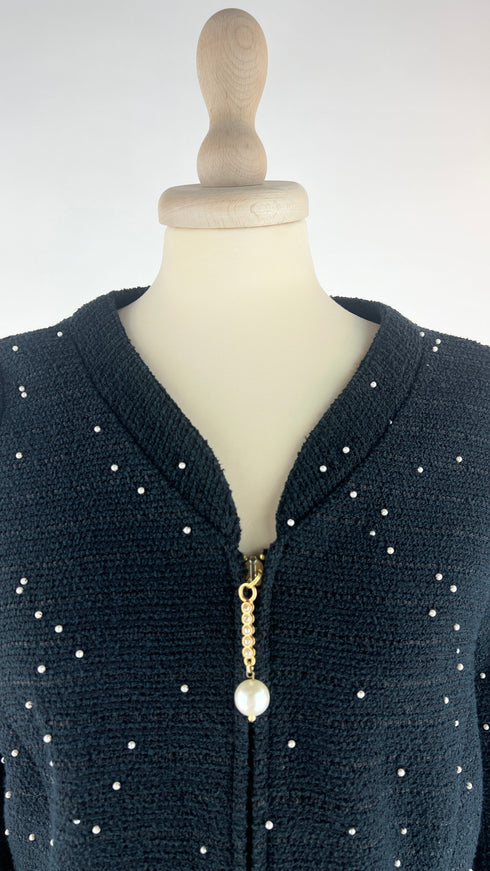 Giacca nera con micro-perline