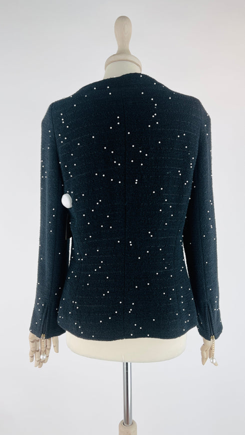 Giacca nera con micro-perline