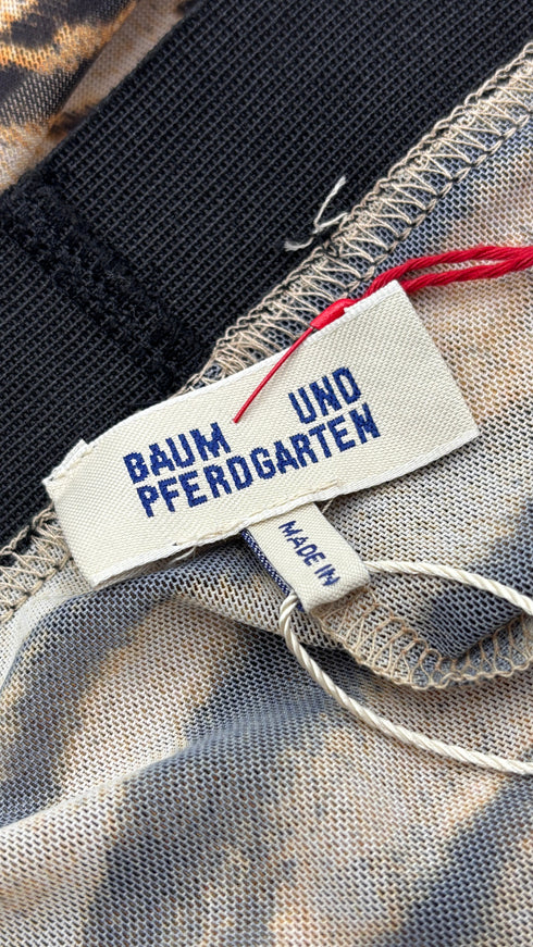 Leggings sheer animalier con cartellino