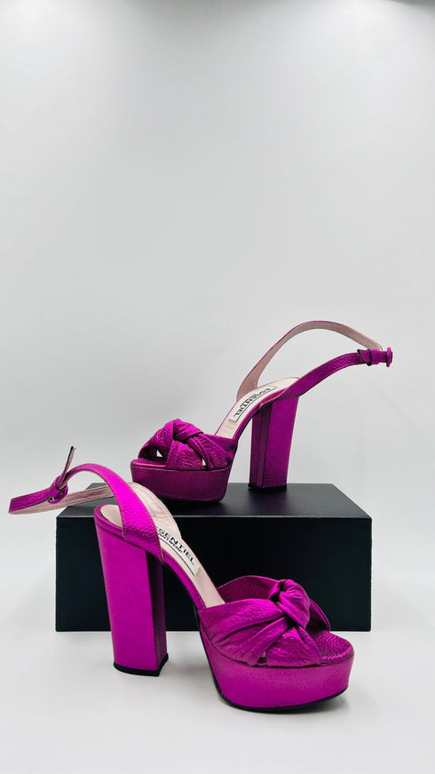 Sandalo fuchsia laminato N.38.5