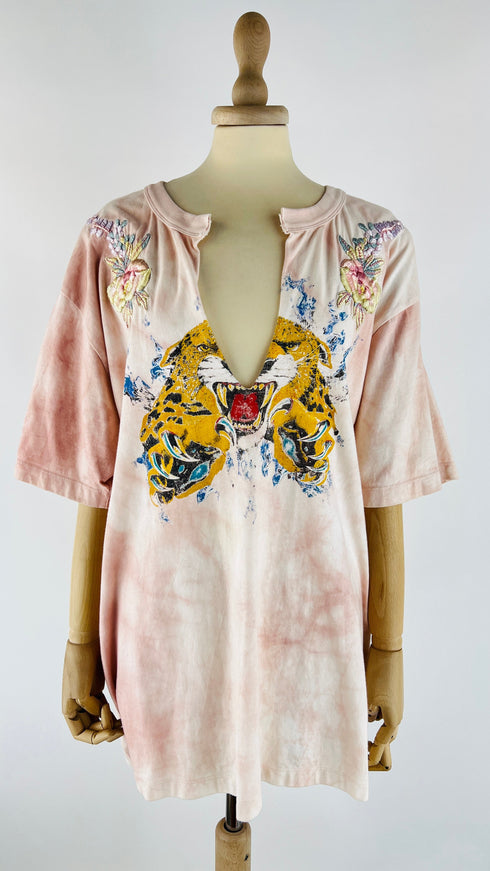 T-shirt con stampa a tigre