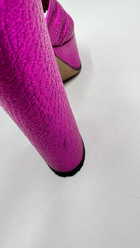 Sandalo fuchsia laminato N.38.5