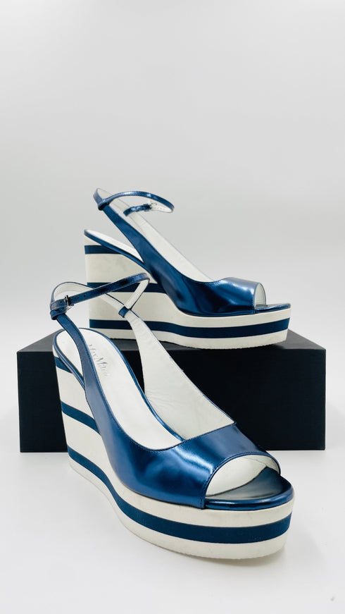 Sandalo plateaux blu numero 38